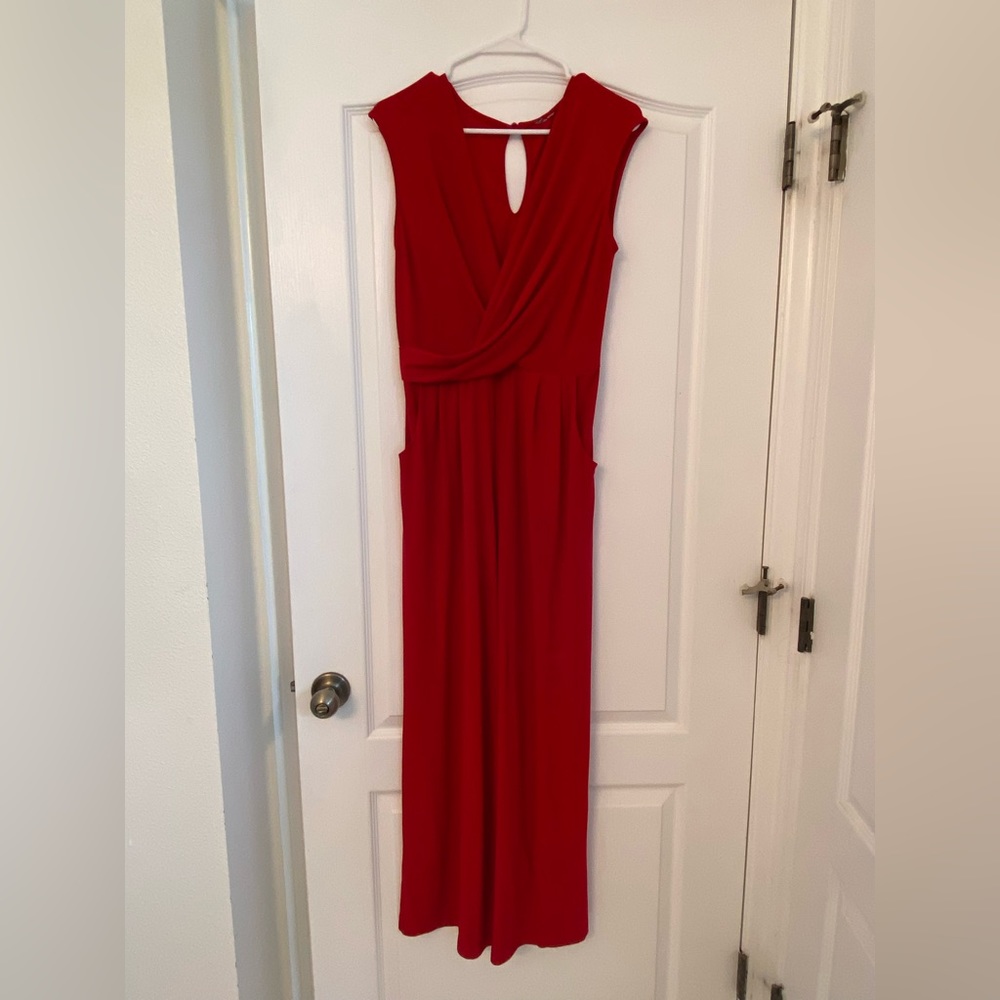 Red Pantsuit with Pockets Medium